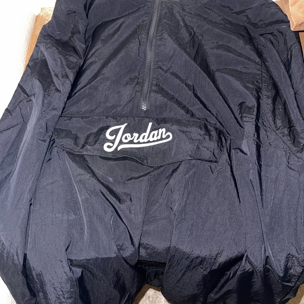 Jordan Black Windbreaker with White Logo